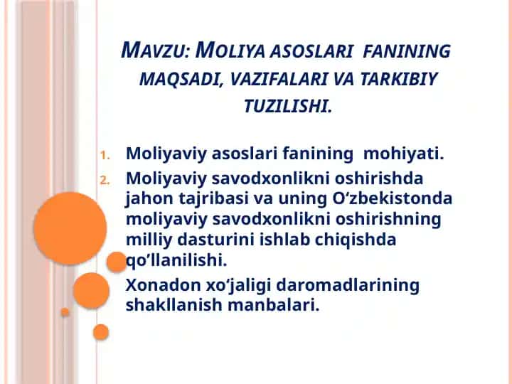 Moliya asoslari