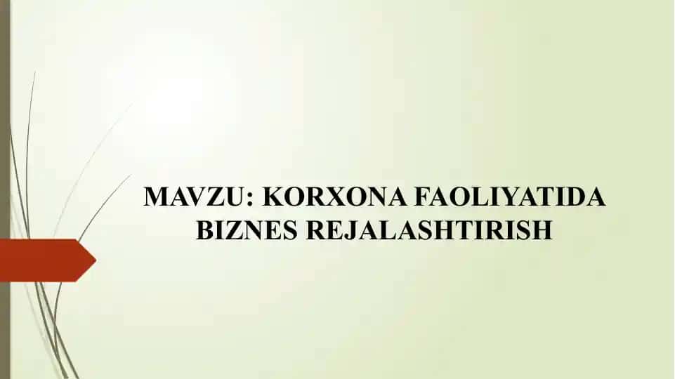 Biznes rejalashtirish