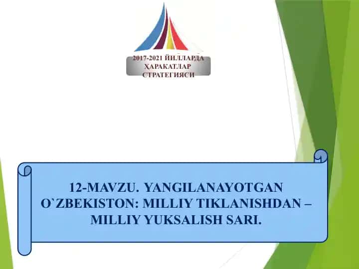 O'zbekiston milliy tiklanishdan milliy yuksalish sari