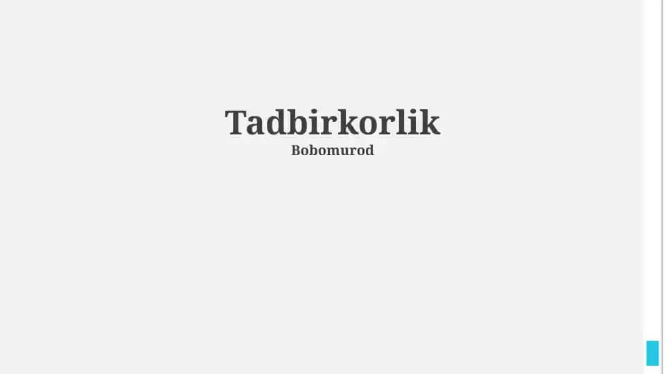 Tadbirkorlik