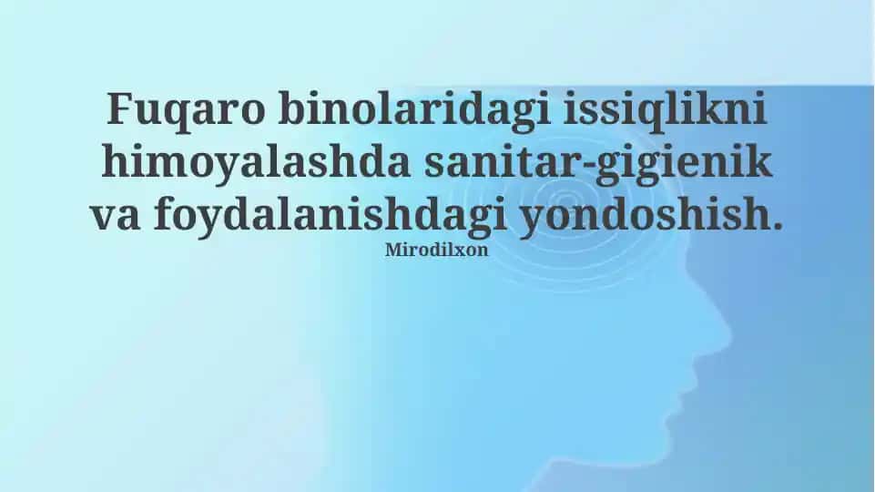 Fuqaro binolaridagi issiqlik himoyalash ustuvorligi