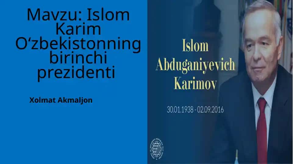 Islom Karim O‘zbekistonning birinchi prezidenti