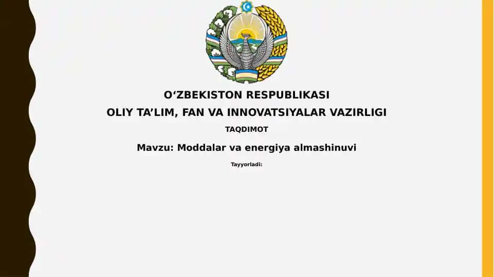 Moddalar va energiya almashinuvi