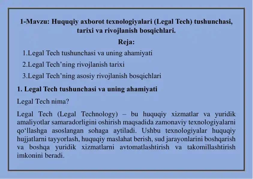 Legal Tech