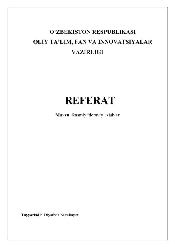 Rasmiy idoraviy uslublar