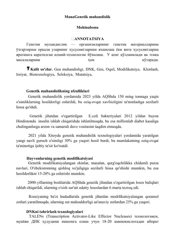 Genetik muhandislik