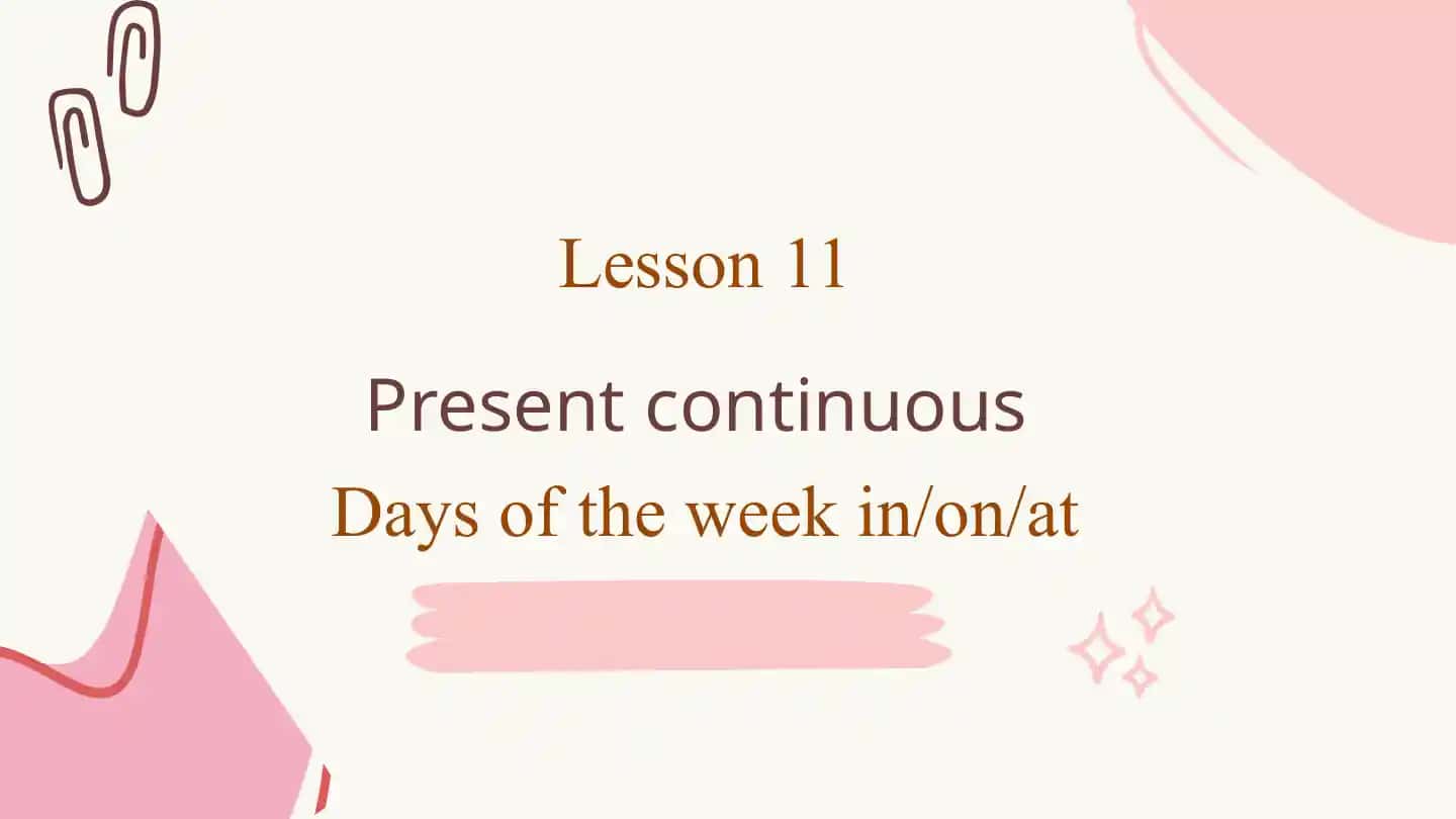 Days of the week in/on/at