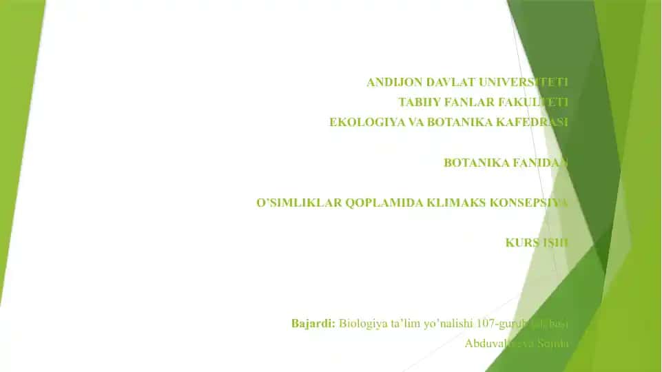 Oʻsimliklar qoplamida klimaks konsepsiya