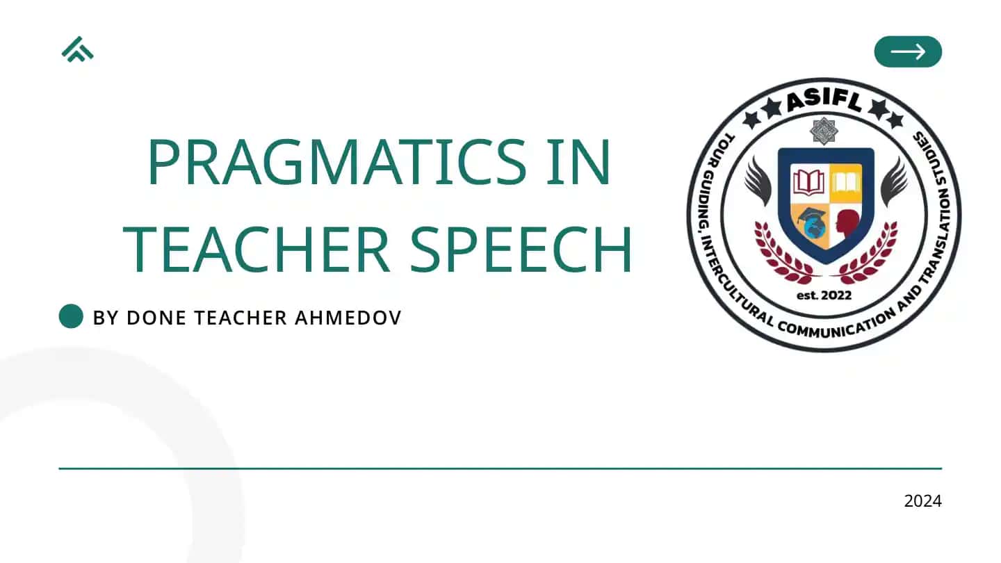 Pragmatics in Teacher Speech