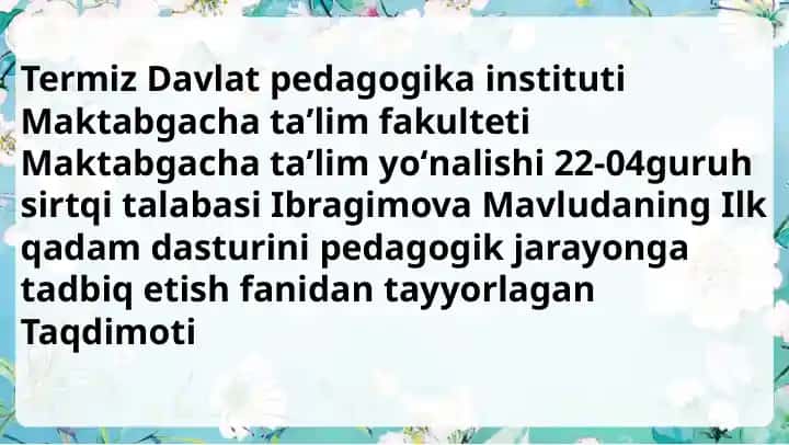 Bayram tadbirlarini oʻtkazishda tarbiyachilarning ahamiyati