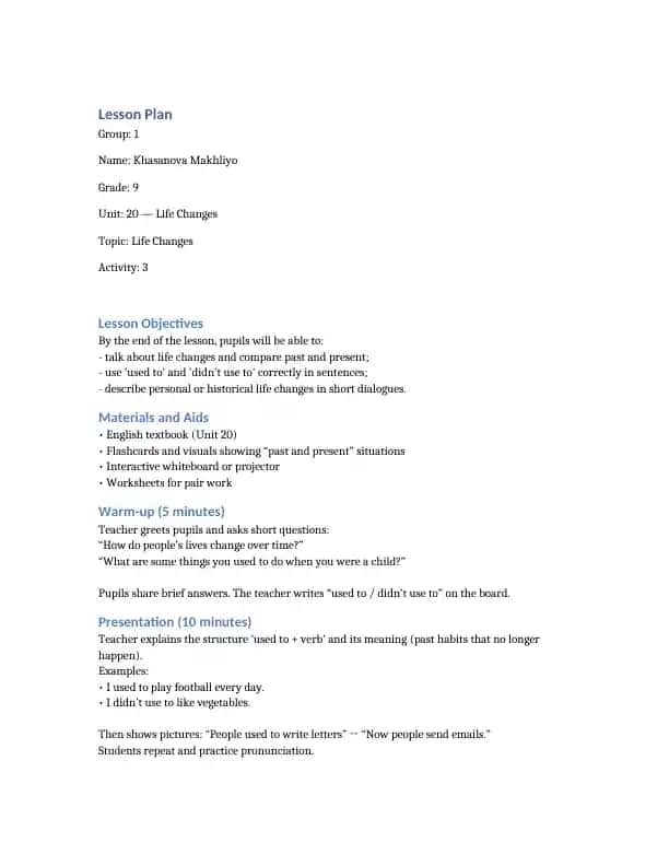 Lesson Plan