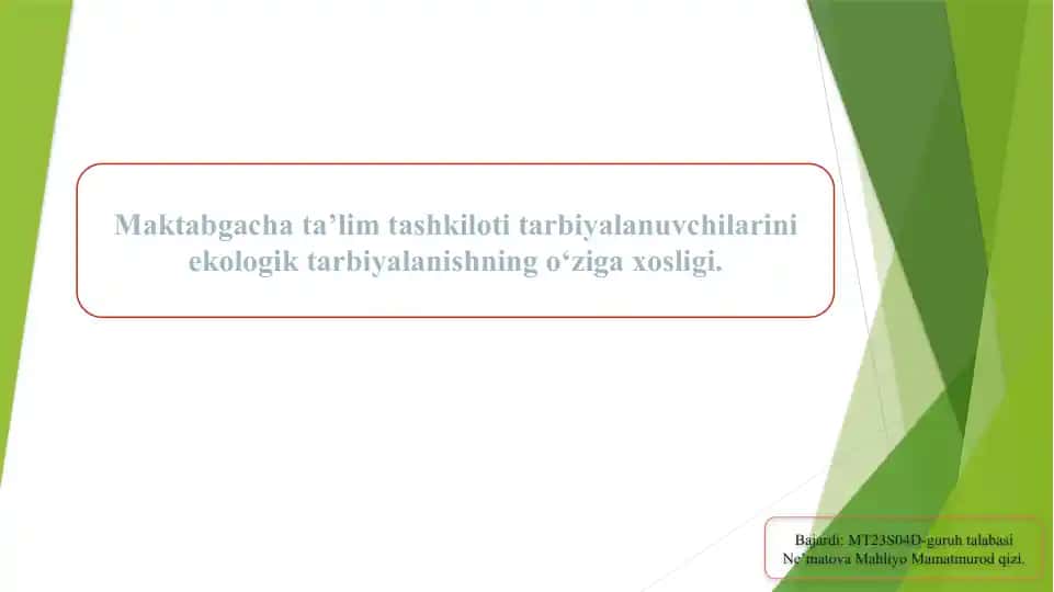 Ekologik tarbiya
