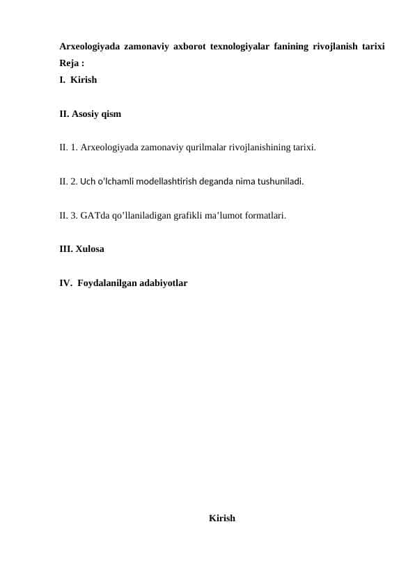 Arxeologiyada zamonaviy axborot texnologiyalar fanining rivojlanish tarixi 24