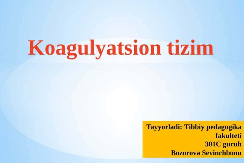 Koagulyatsion tizim