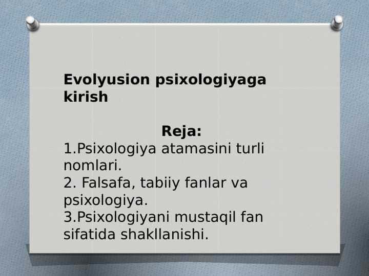 Evolyusion psixologiyaga kirish