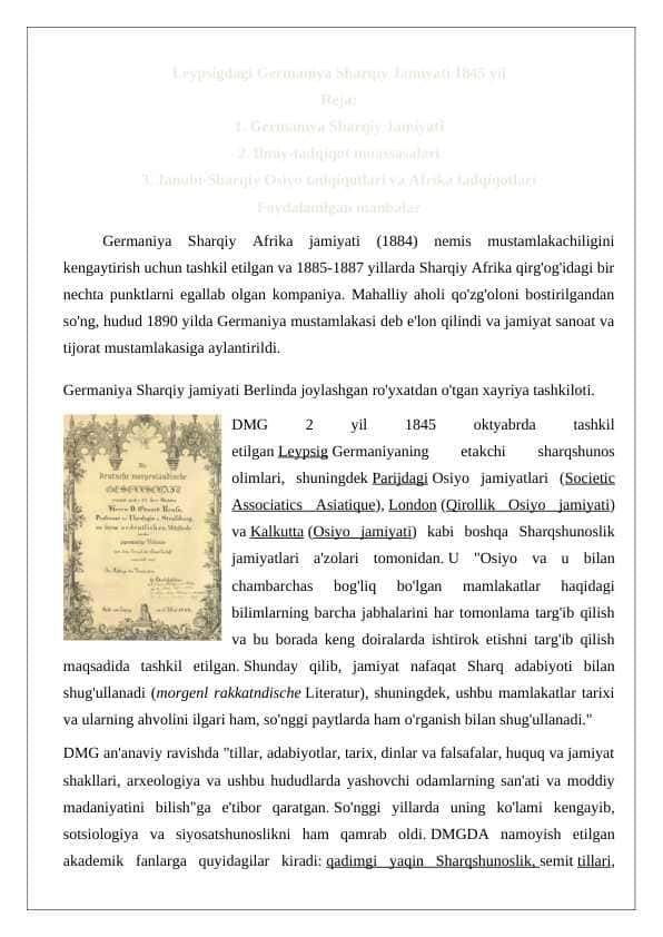 Leypsigdagi Germaniya Sharqiy Jamiyati