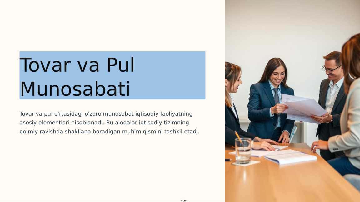 Tovar va pul munosabati