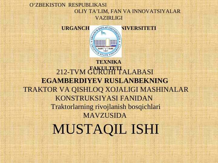 Traktorlarning rivojlanish bosqichlari