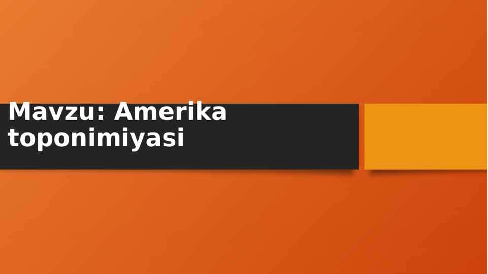 Amerika toponimiyasi