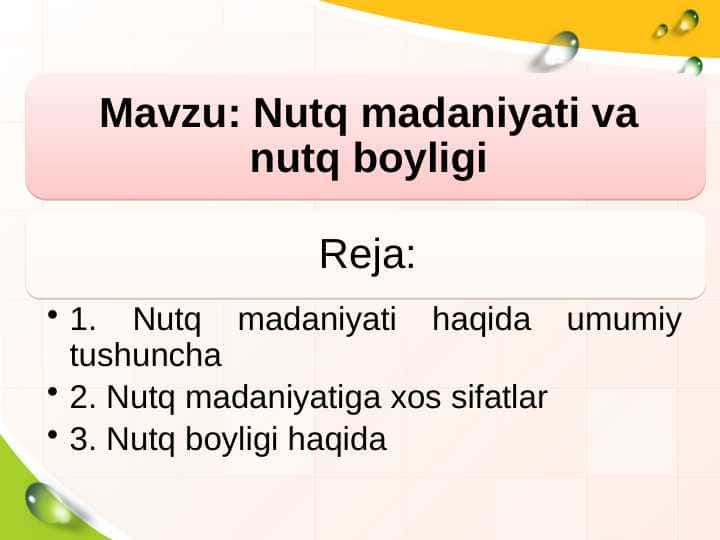 Nutq madaniyati va nutq boyligi