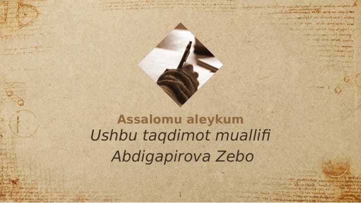 UILLIAM SHEKSPIRNING “MAKBET” TRAGEDIYASI