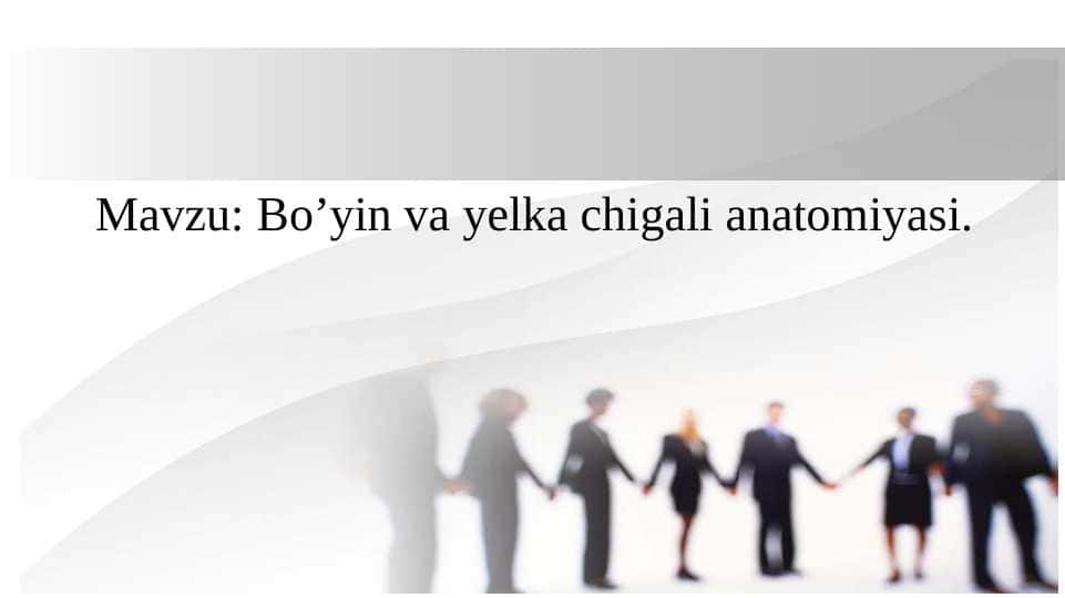Bo’yin va yelka chigali anatomiyasi.