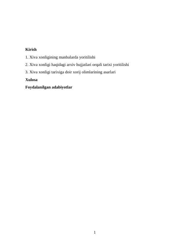 Xiva xonligi haqidagi arxiv hujjatlari orqali tarixi yoritilishi