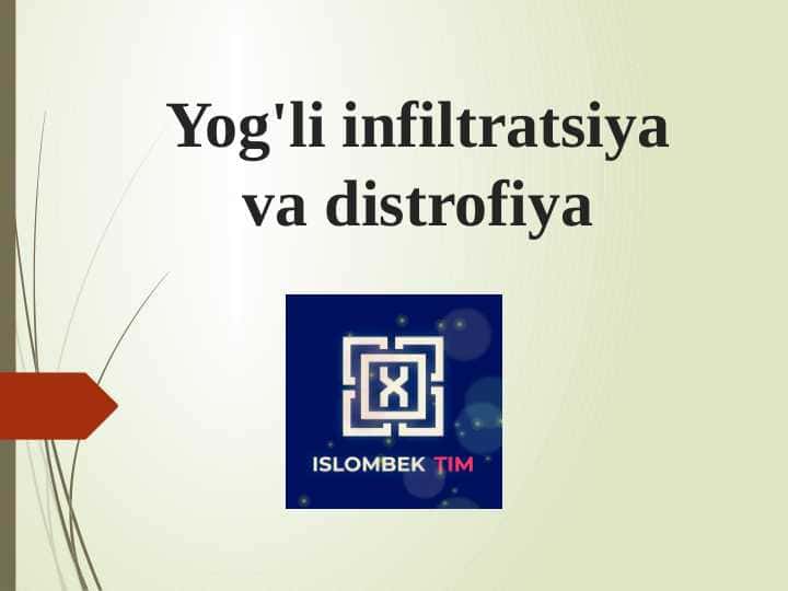 Yog'li infiltratsiya va distrofiya