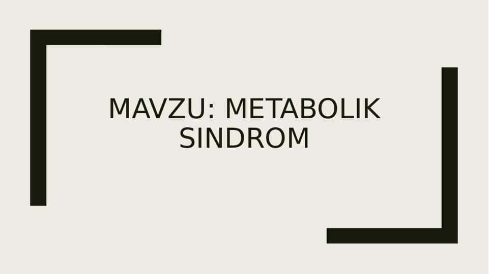 Metabolitik sindromi ppt