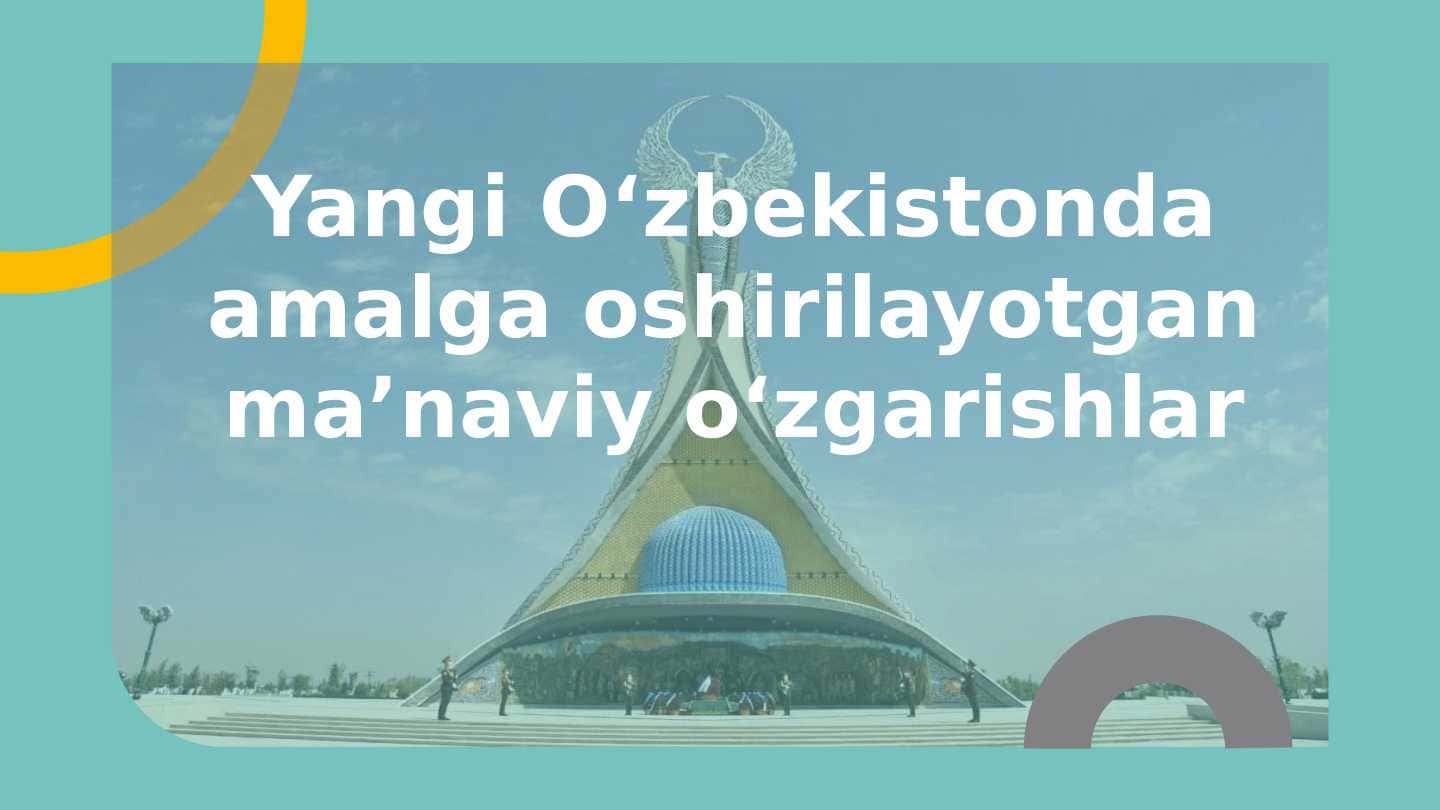 Yangi Oʻzbekistonda amalga oshirilayotgan maʼnaviy oʻzgarishlar