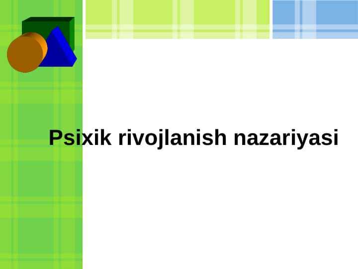 Psixik rivojlanish nazariyasi
