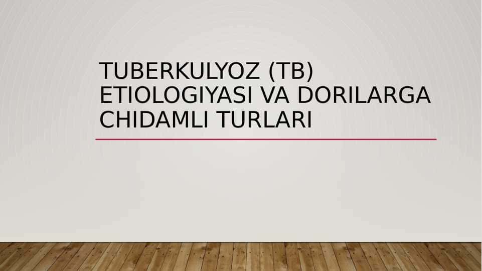 Tuberkulyoz ppt