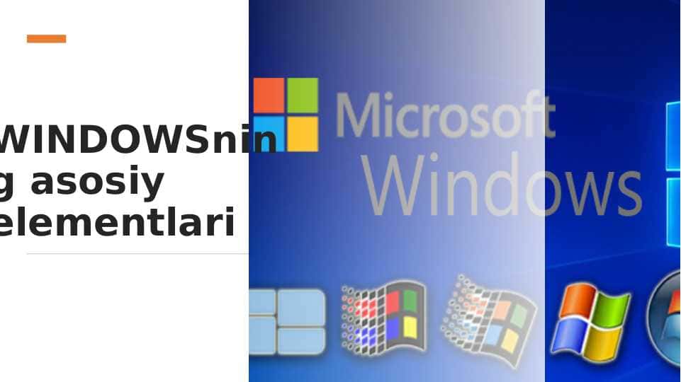 WINDOWSning asosiy elementlari