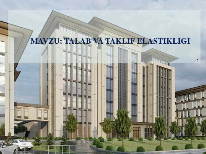 TALAB VA TAKLIF ELASTIKLIGI .