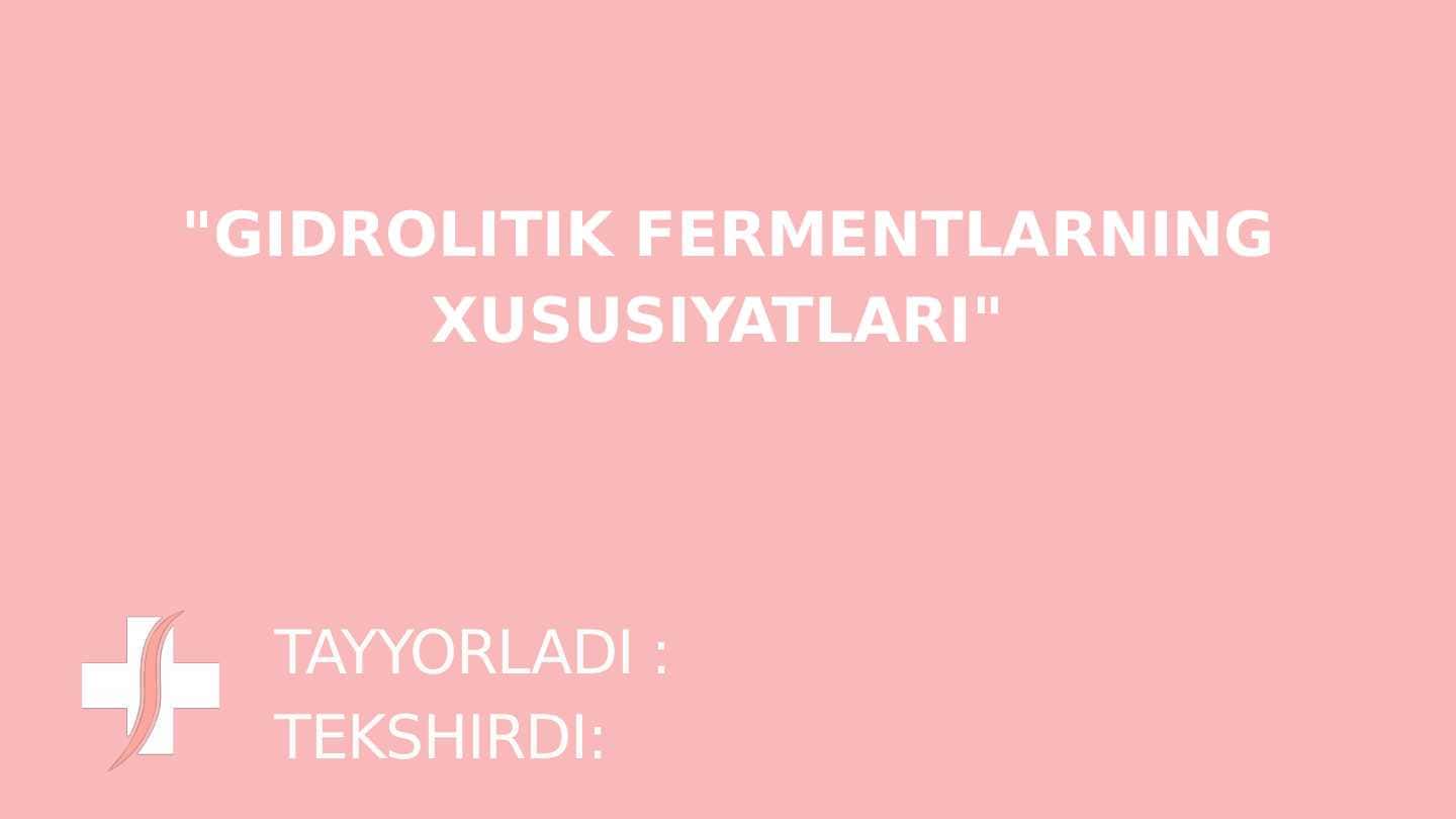 Gidrolitik fermentlar