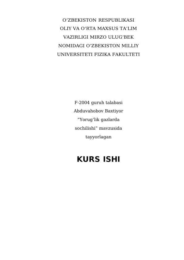 Yorug'likning gazlarda sochilishi