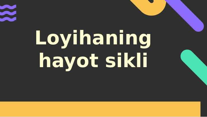Loyihaning hayot sikli