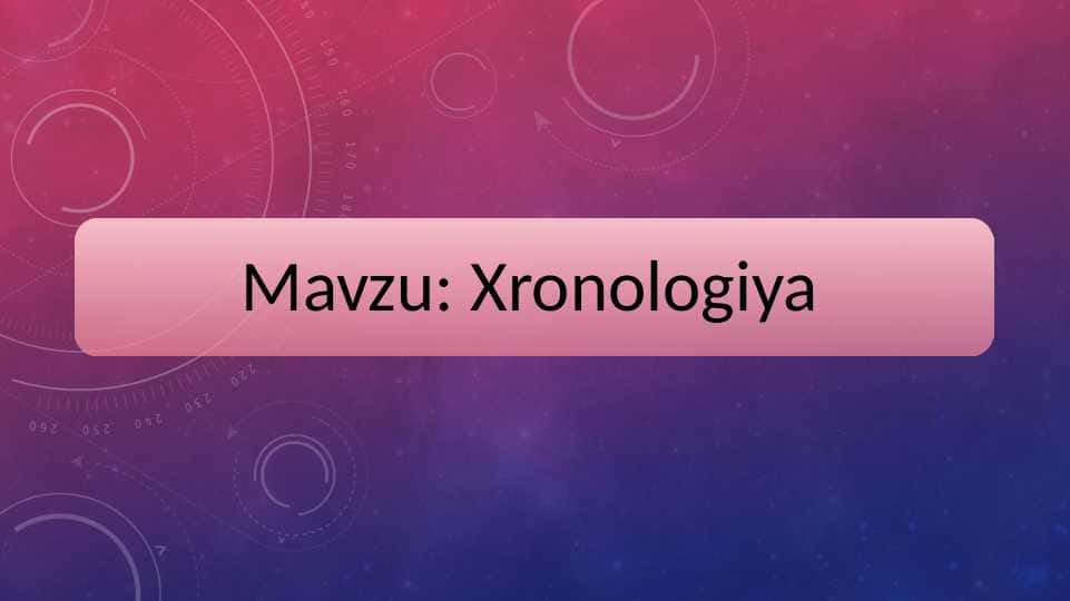 Xronologiya