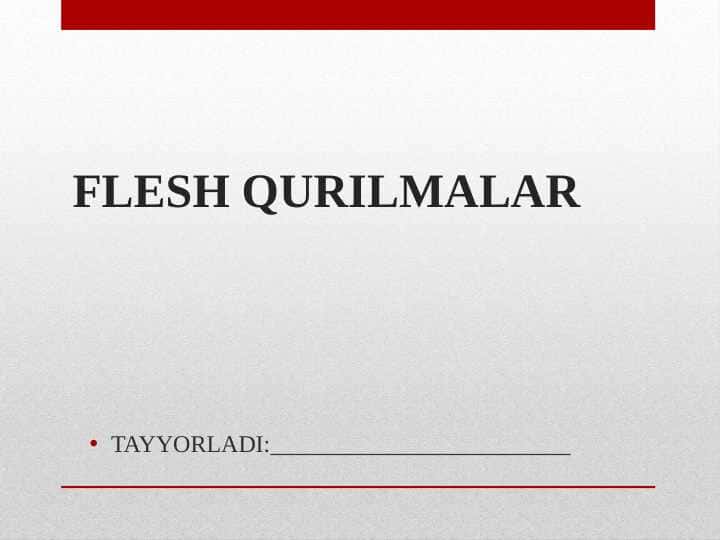 FLESH QURILMALAR