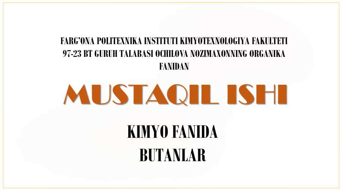 KIMYO-FANIDA-BUTANLAR