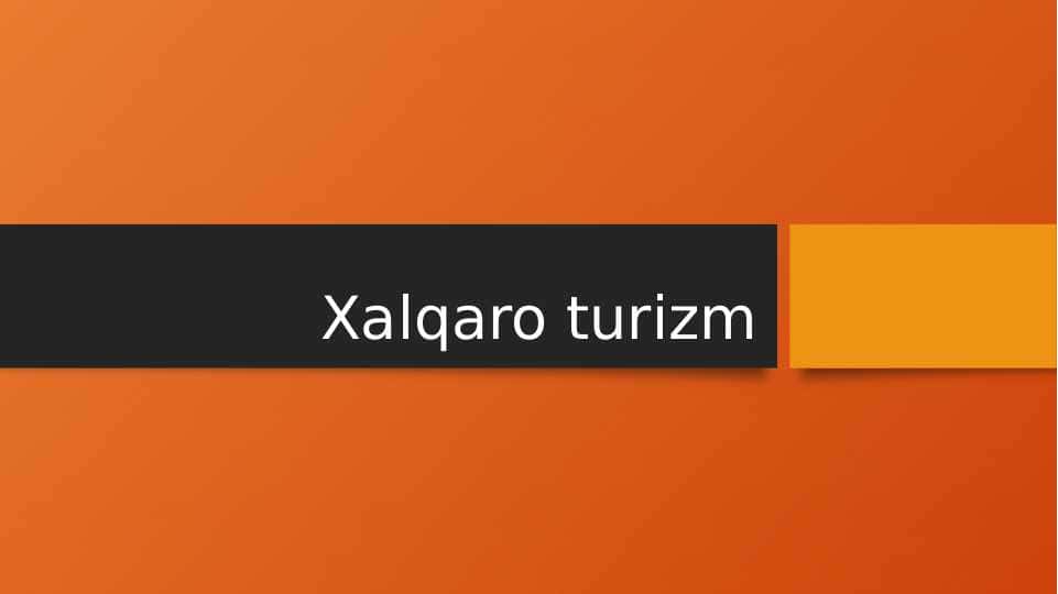 Xalqaro turizm