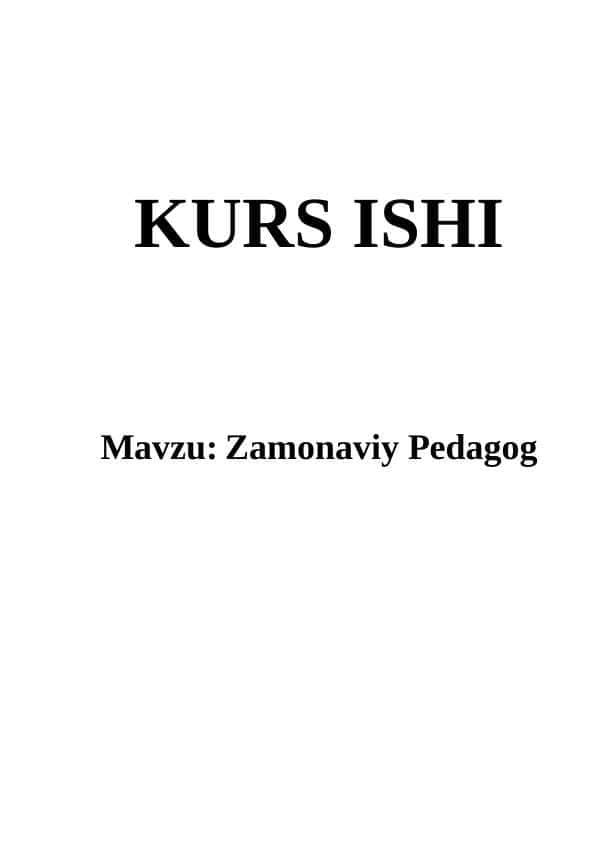 Zamonaviy Pedagog