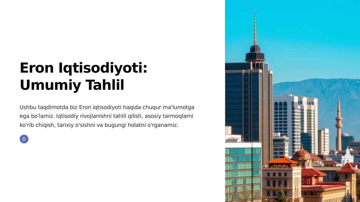 Eron Iqtisodiyoti Umumiy Tahlil