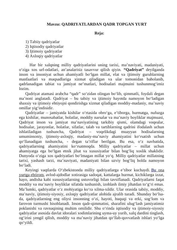 QADRIYATLARDAN QADR TOPGAN YURT