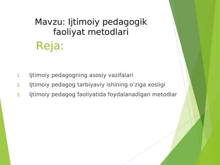 Ijtimoiy pedagogik faoliyat metodlari