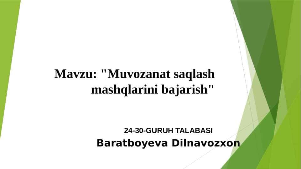 Muvozanat saqlash mashqlarini bajarish 2