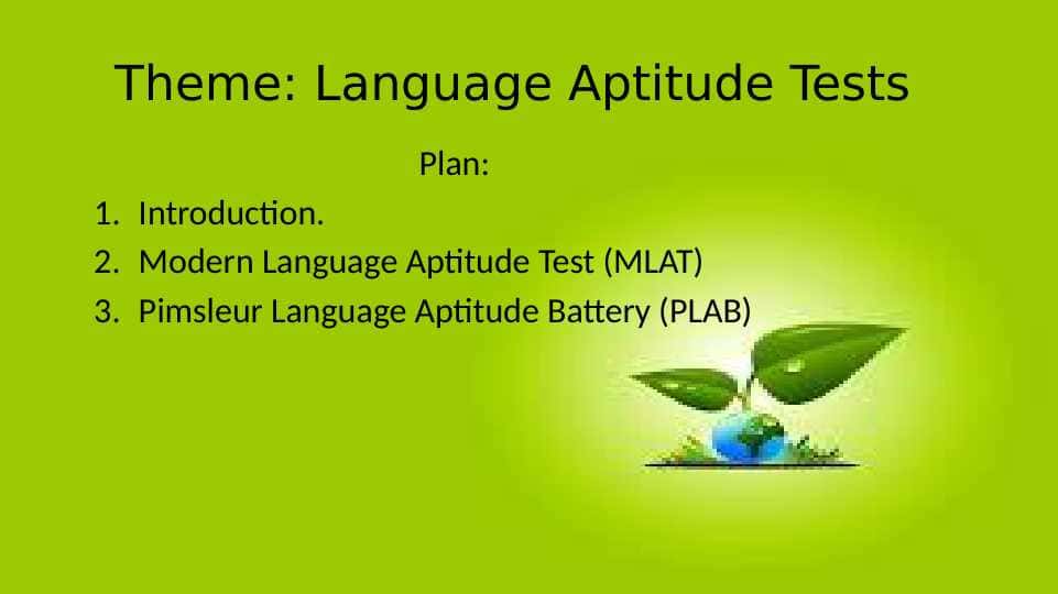 Language Aptitude Tests