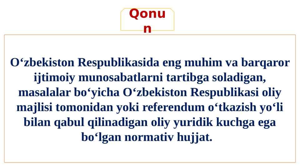 Qonun, farmon va qaror