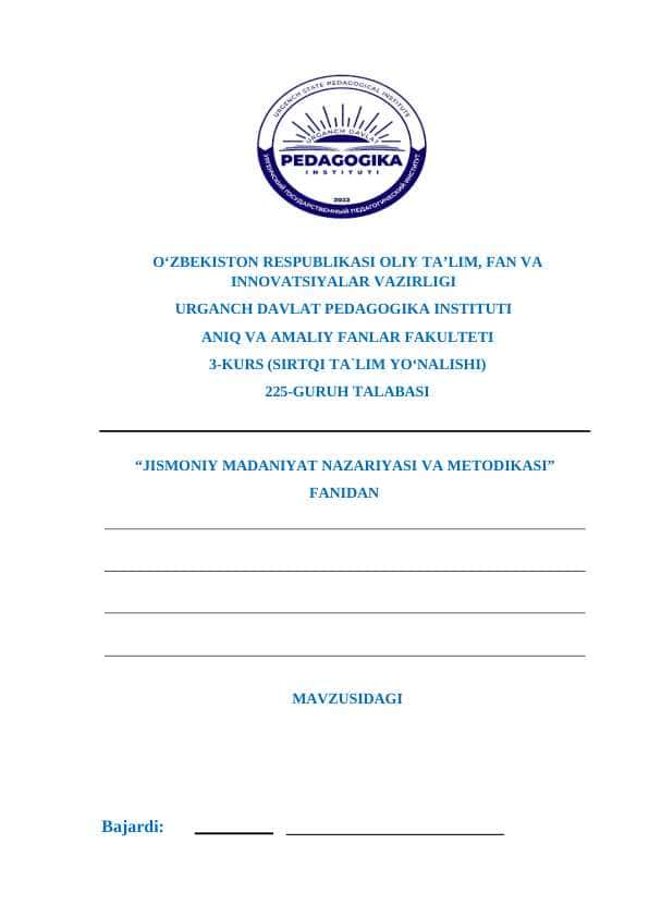 BO‘LAJAK MUTAXASSISLARNING KASBIY-AMALIY JISMONIY TAYYORGARLIGI