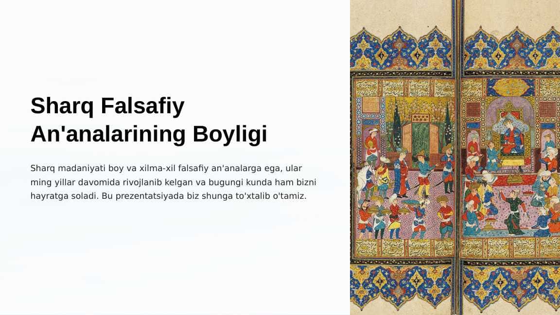 Sharq Falsafiy An'analarining Boyligi